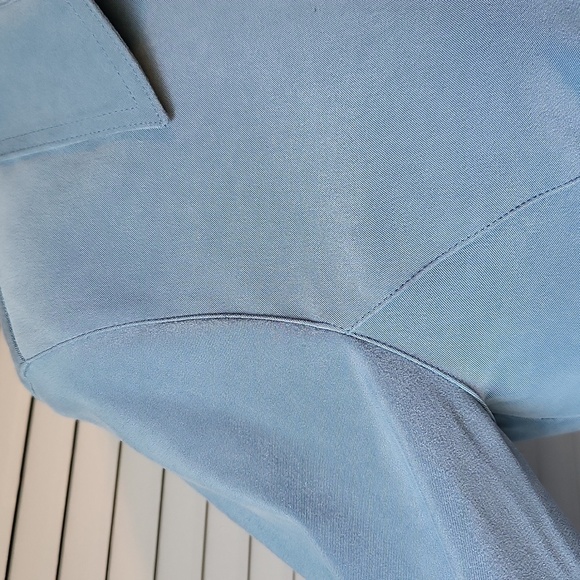 Petite Sophisticate Teal Button-Down Blouse - Picture 5 of 13